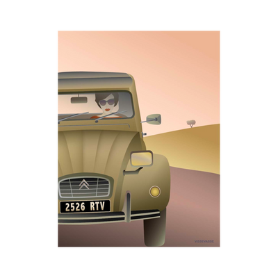 VISSEVASSE Affiche 2cv citroën Vert et orange