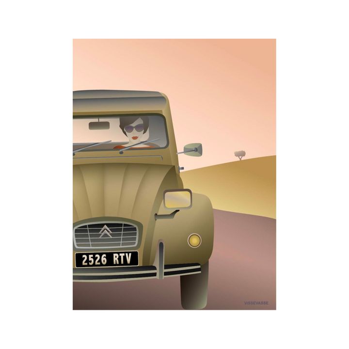 VISSEVASSE Affiche 2cv citroën Vert et orange