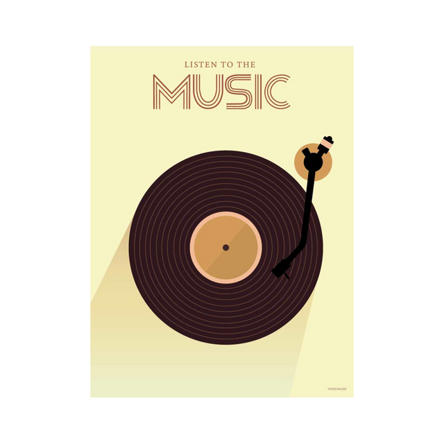 Vissevasse Affiche LISTEN TO THE MUSIC 30 x 40 cm