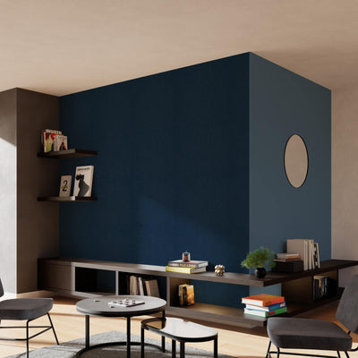 Papier peint intissé Palazzo Bleu profond Satiné