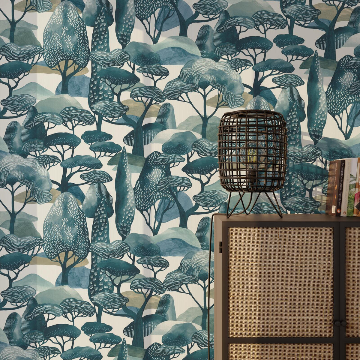Papier peint intissé Sanary Bleu vert