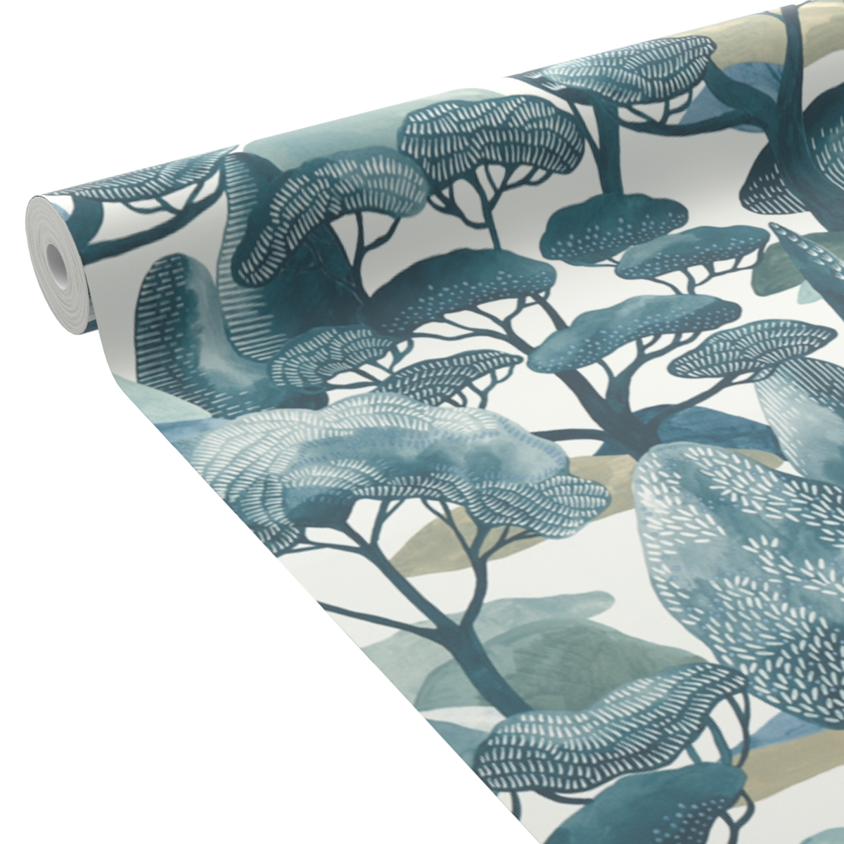 Papier peint intissé Sanary Bleu vert