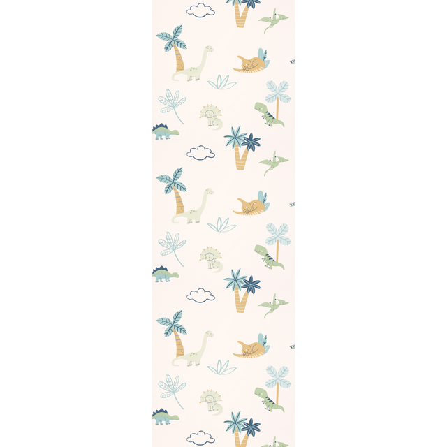 4MURS Papier peint intissé DINO WORLD coloris Bleu et Vert