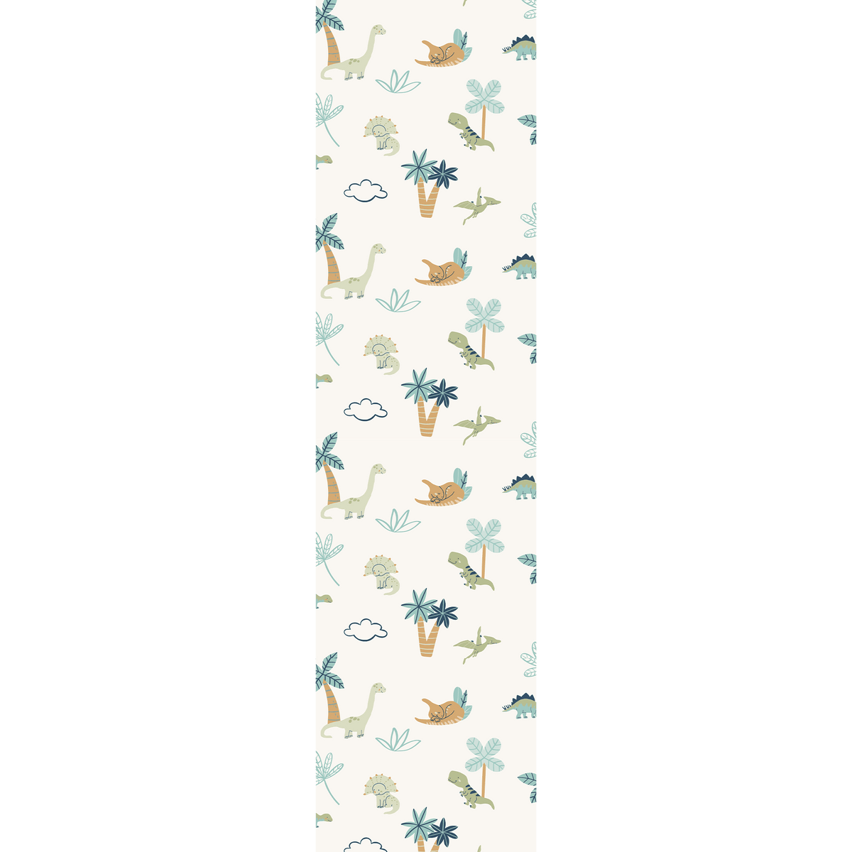 4MURS Papier peint intissé Dino world Bleu et vert