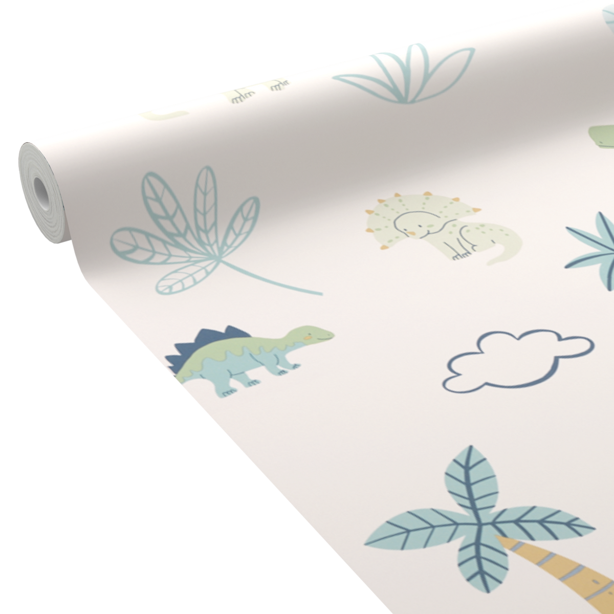 4MURS Papier peint intissé Dino world Bleu et vert