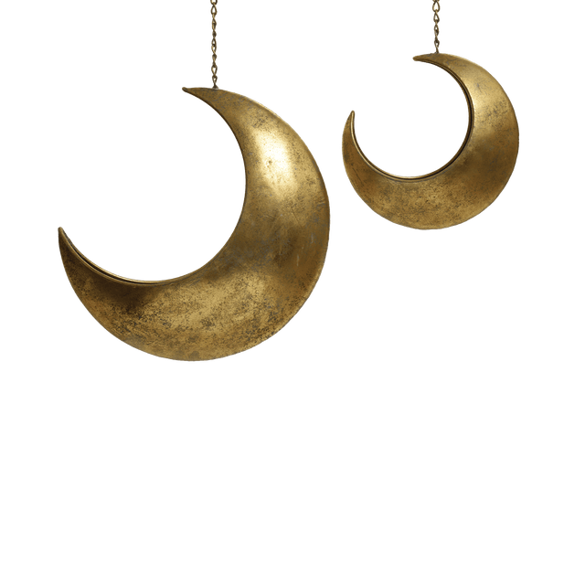 Pot suspendu LUNE coloris or