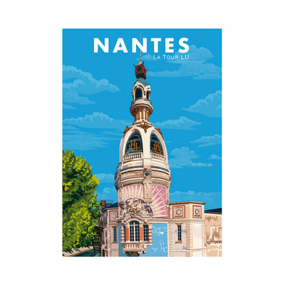 PRINTYMANIA Affiche Nantes - la tour lu Multicolore