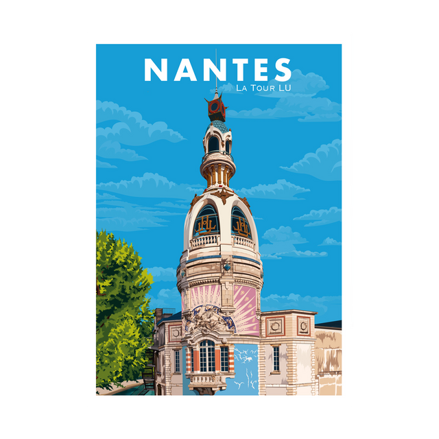 PRINTYMANIA Affiche NANTES - LA TOUR LU 30 x 40 cm
