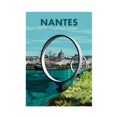 PRINTYMANIA Affiche Nantes - hangar à bananes Multicolore