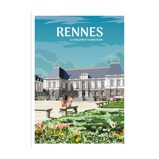 PRINTYMANIA Affiche RENNES 30 x 40 cm