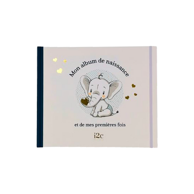 Livre enfant Album de naissance elephant Blanc