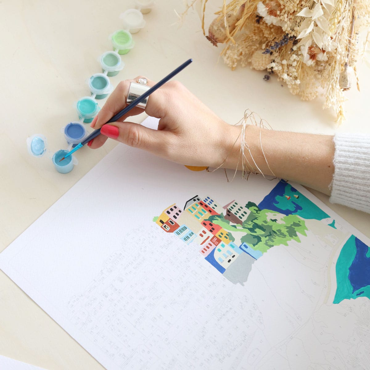 LA PETITE ÉPICERIE Peinture par numéros Cinque terre Multicolore