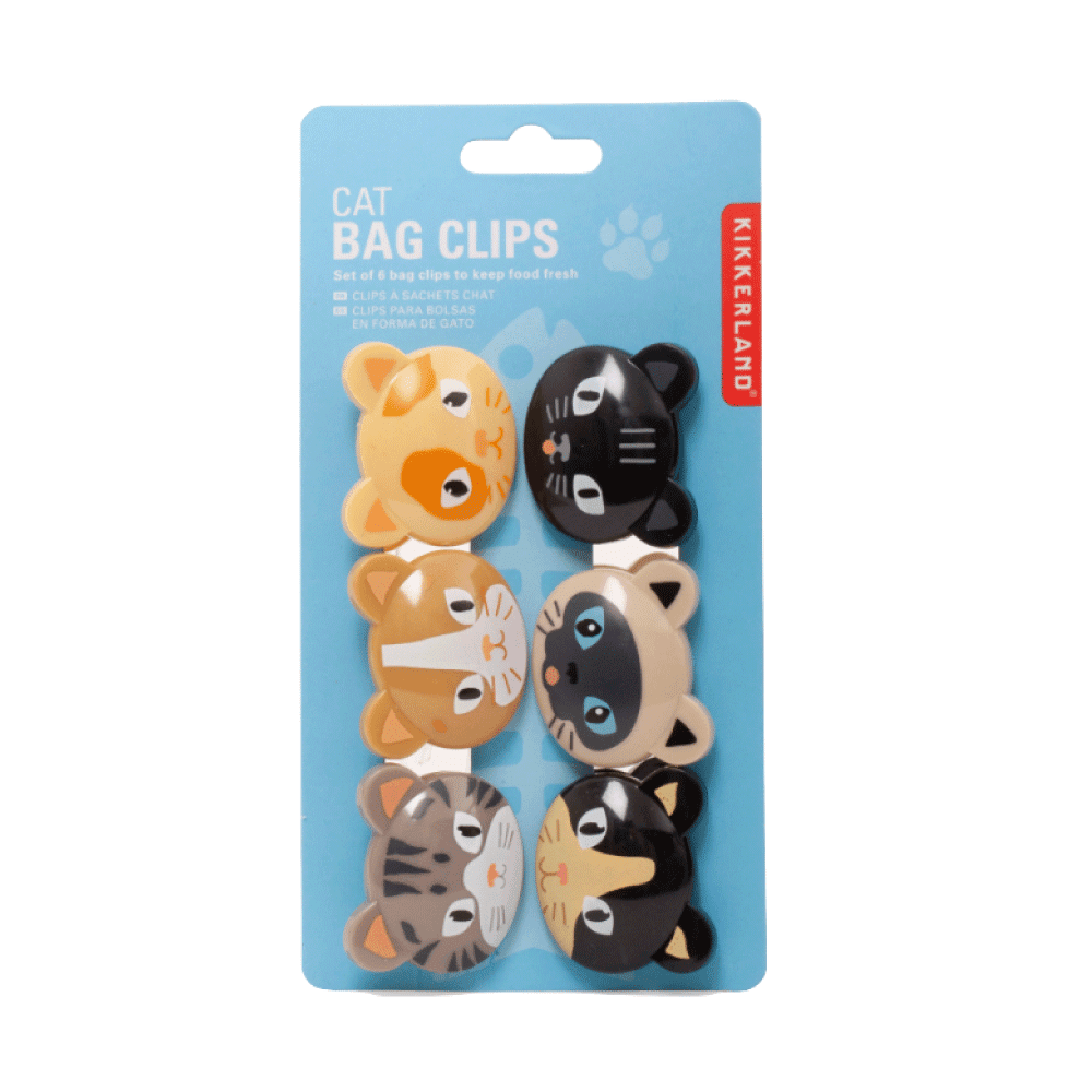 KIKKERLAND Pince sachet Chat Multicolore