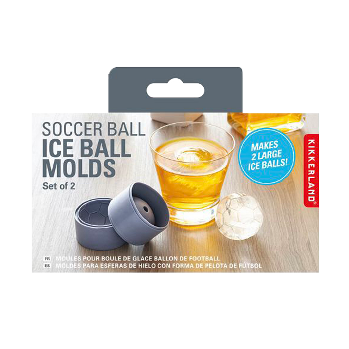 KIKKERLAND Moules à glaçons Foot Gris