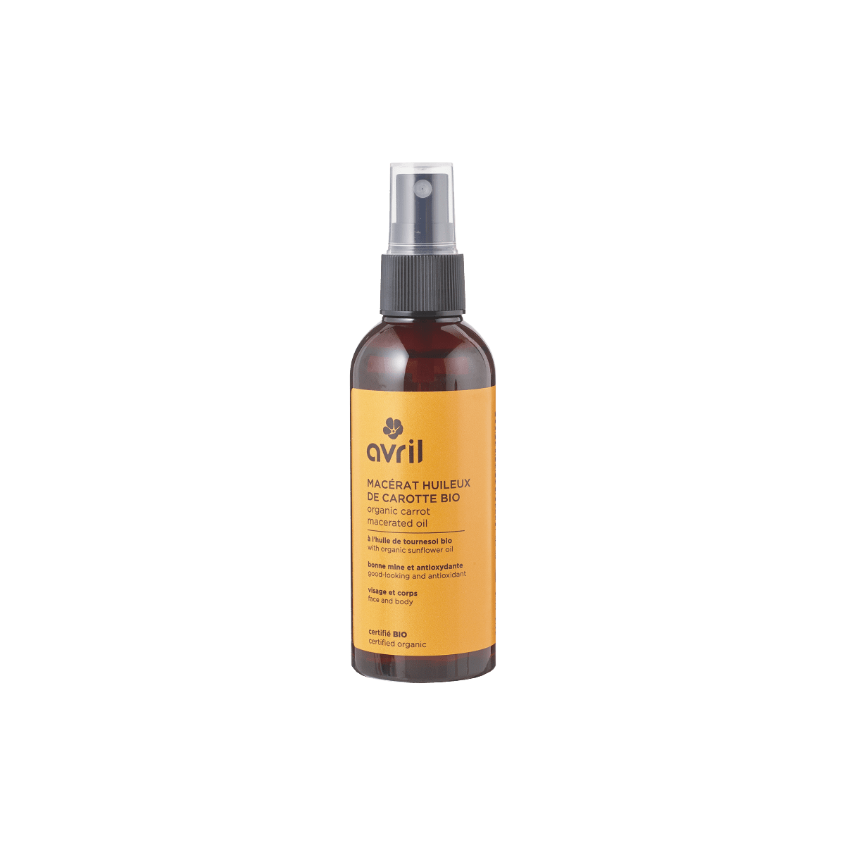 AVRIL Huile corps et visage Macérat huileux de carotte Vert Carotte 100ML