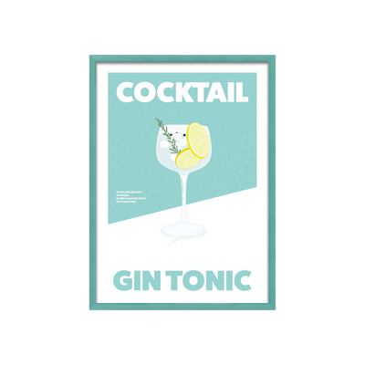 4MURS Image encadrée Gin tonic Bleu