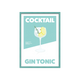 4MURS Image encadrée Gin tonic Bleu