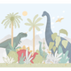 4MURS Papier peint panoramique XL Happy dino Multicolore Satiné