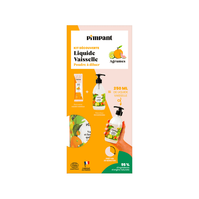 Pimpant Coffret DÉCOUVERTE LIQUIDE VAISSELLE coloris jaune