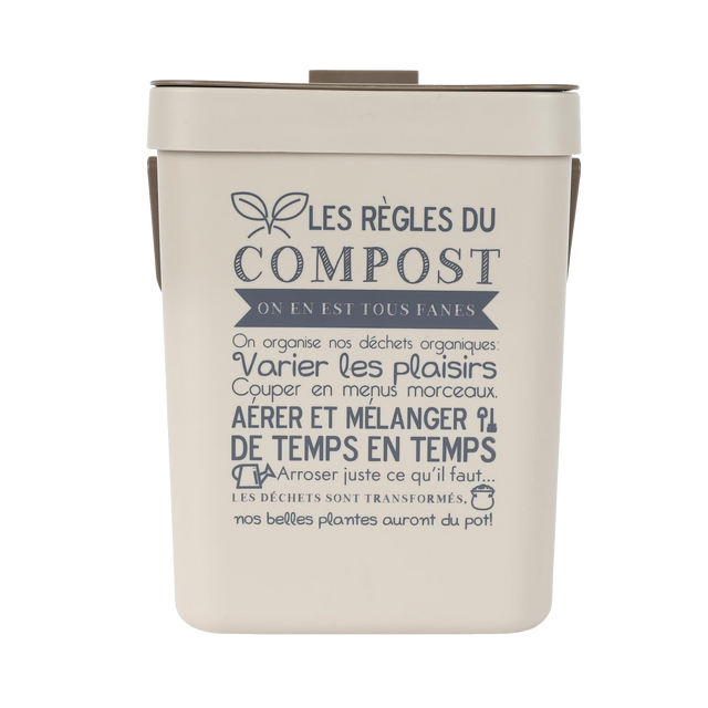 Poubelle MON COMPOST coloris beige