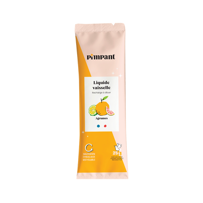 PIMPANT Poudre vaisselle Stick recharge agrumes Orange Agrumes 25G