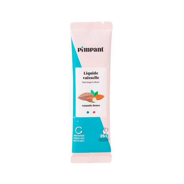 Pimpant Poudre vaisselle STICK RECHARGE AMANDE coloris bleu