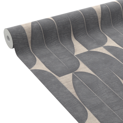 Papier peint intissé Odda Noir et taupe