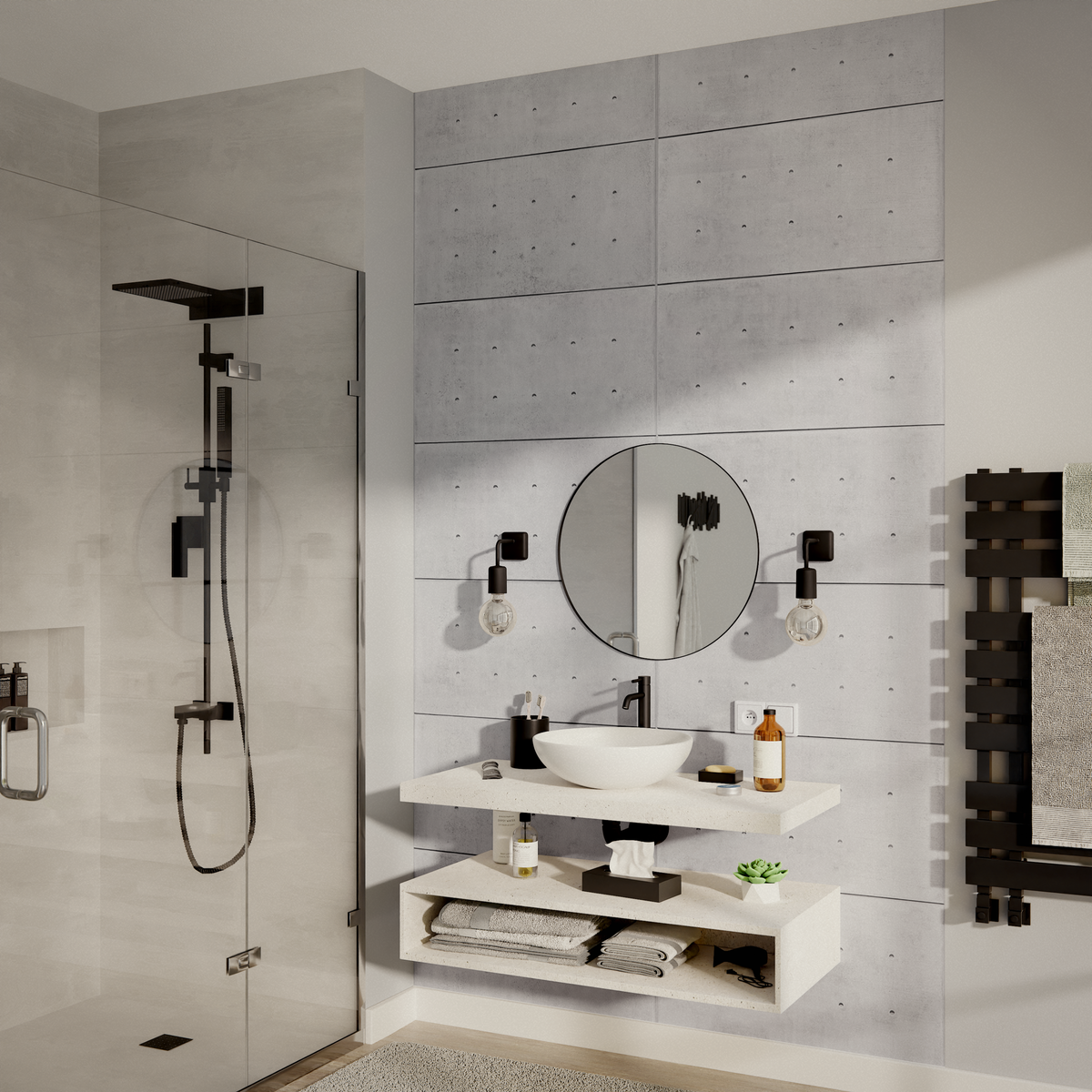 4MURS Papier peint panoramique L Cliftown Gris béton Satiné