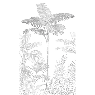 4MURS Papier peint panoramique L Pahoa Noir et blanc Satiné