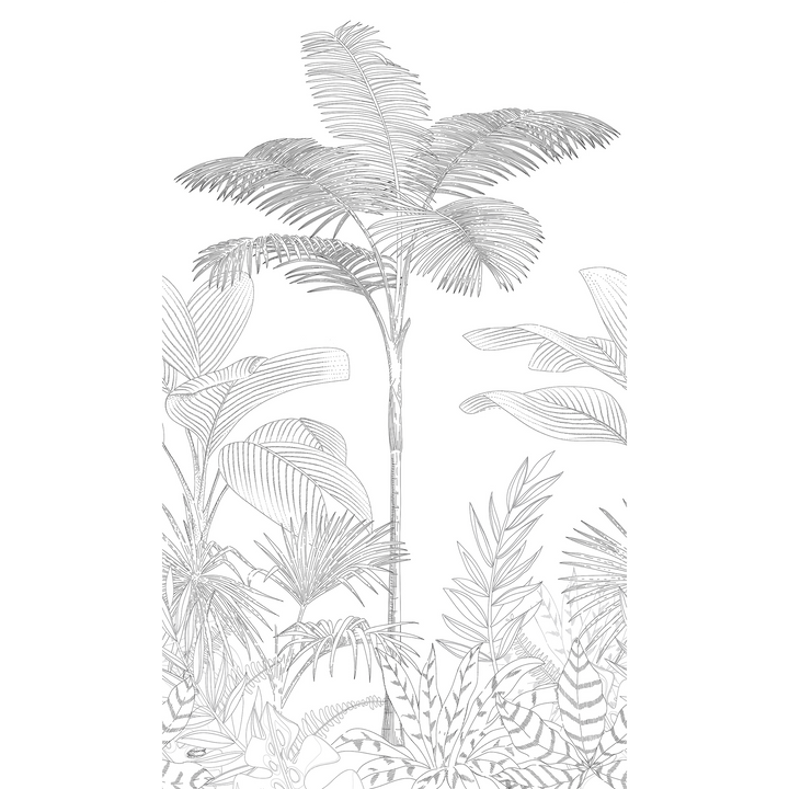 4MURS Papier peint panoramique L Pahoa Noir et blanc Satiné