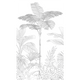 4MURS Papier peint panoramique L Pahoa Noir et blanc Satiné
