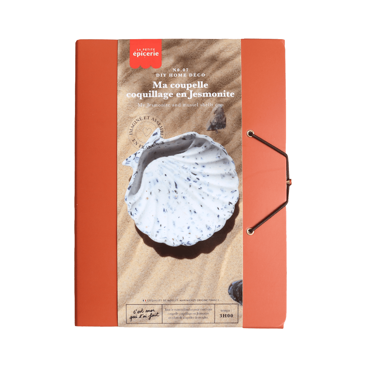 LA PETITE ÉPICERIE Kit création Ma coupelle coquillage en jesmonite Rouge