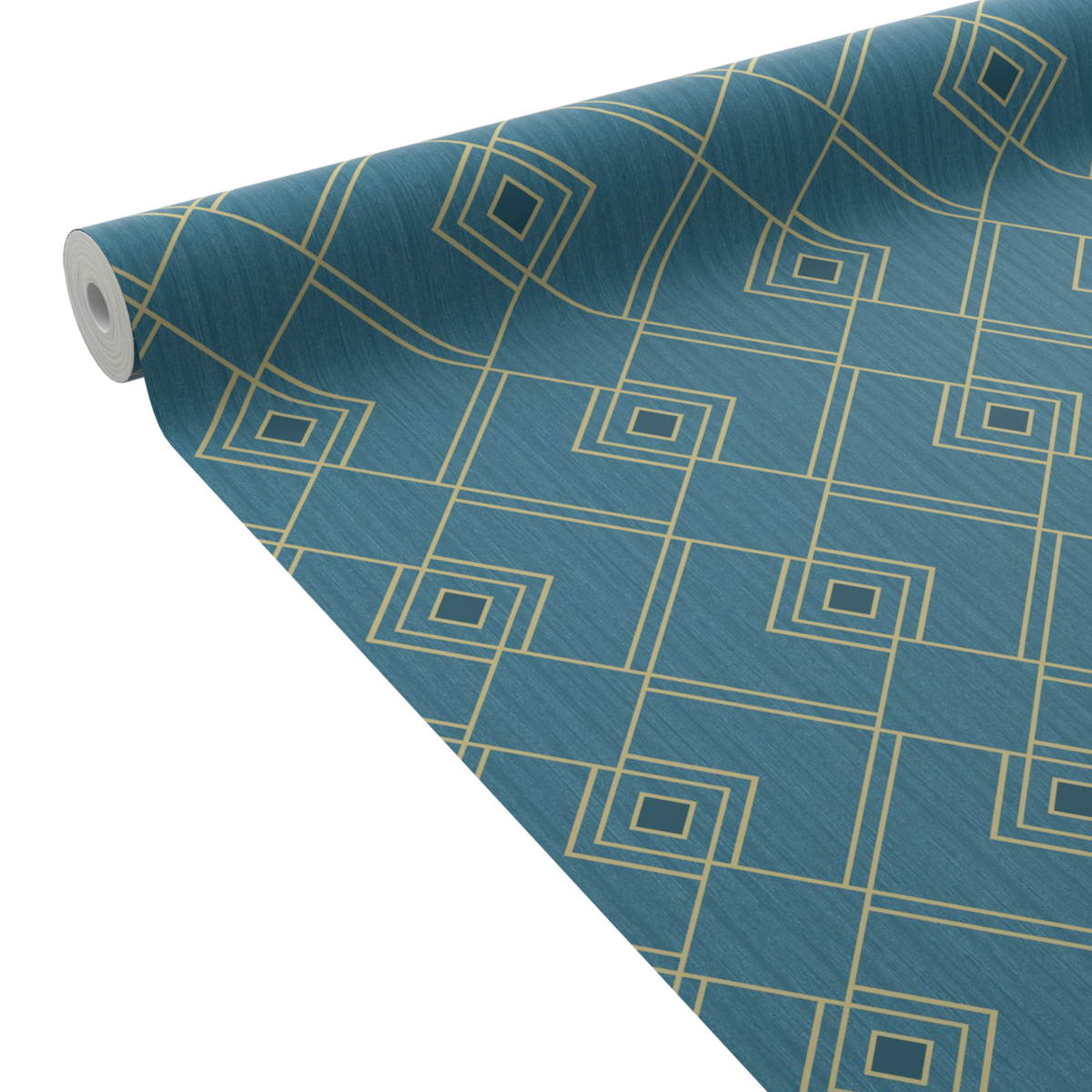 CASELIO Papier peint intissé Marcia Bleu paon
