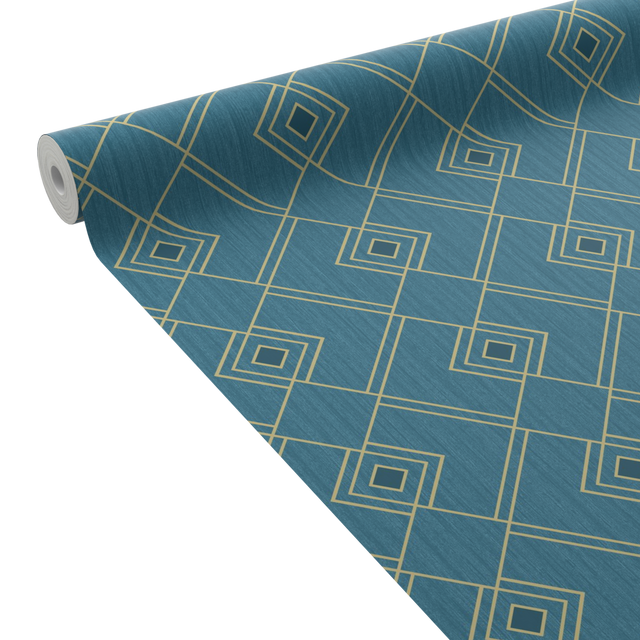 Caselio Papier peint intissé MARCIA coloris bleu paon
