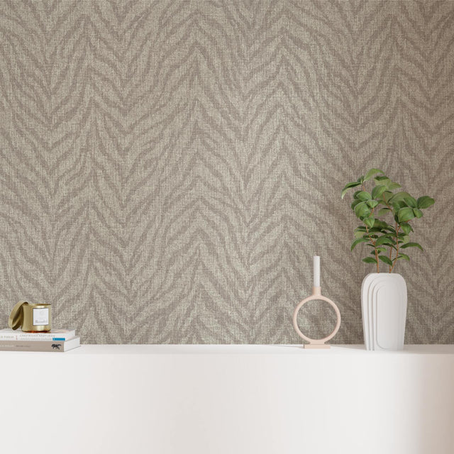 Papier peint intissé ZIBRA coloris taupe