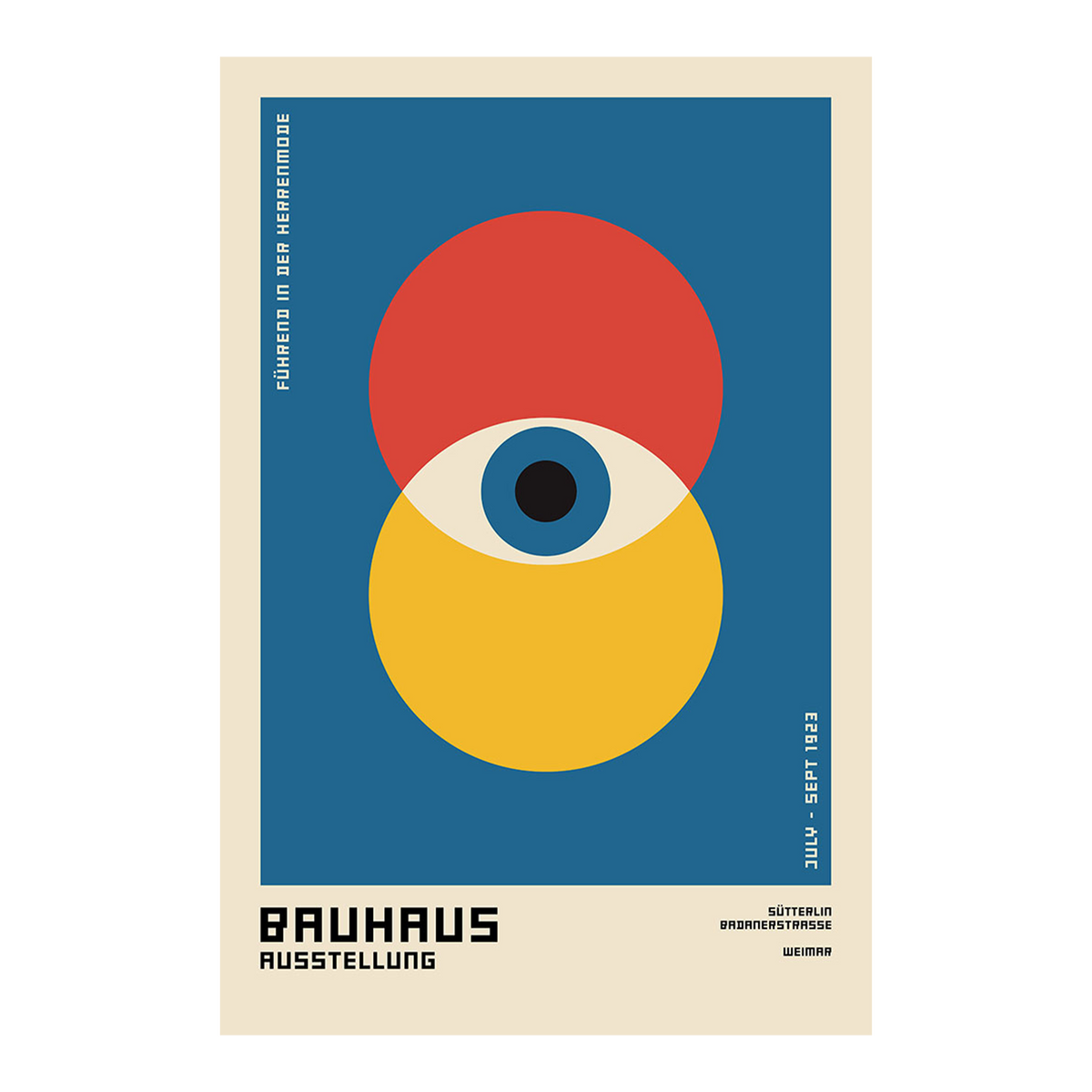 BLUE SHAKER Affiche Blue eye Bleu, rouge et jaune