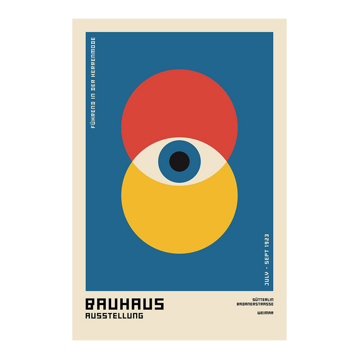 BLUE SHAKER Affiche Blue eye Bleu, rouge et jaune