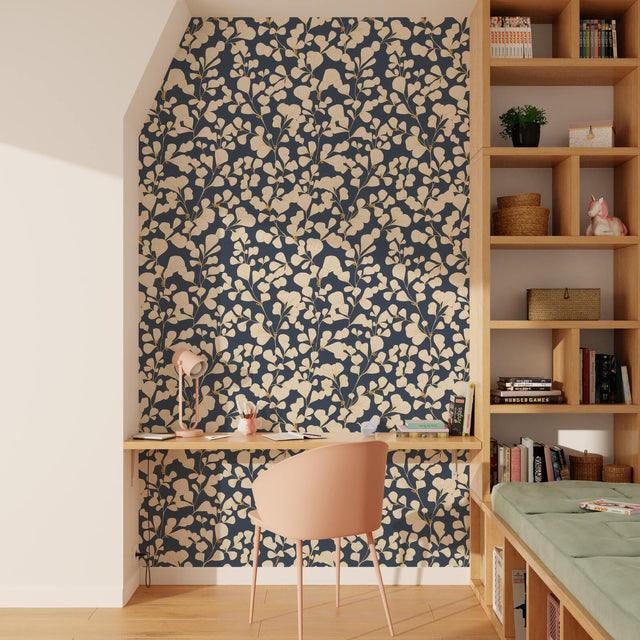 4MURS Papier peint intissé HISAE coloris bleu nuit