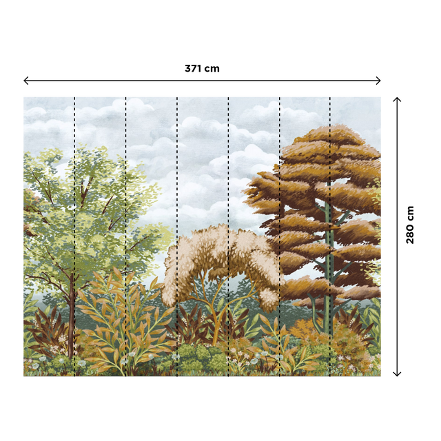 4MURS Papier peint panoramique XL BROCELIANDE 371 x 280 cm