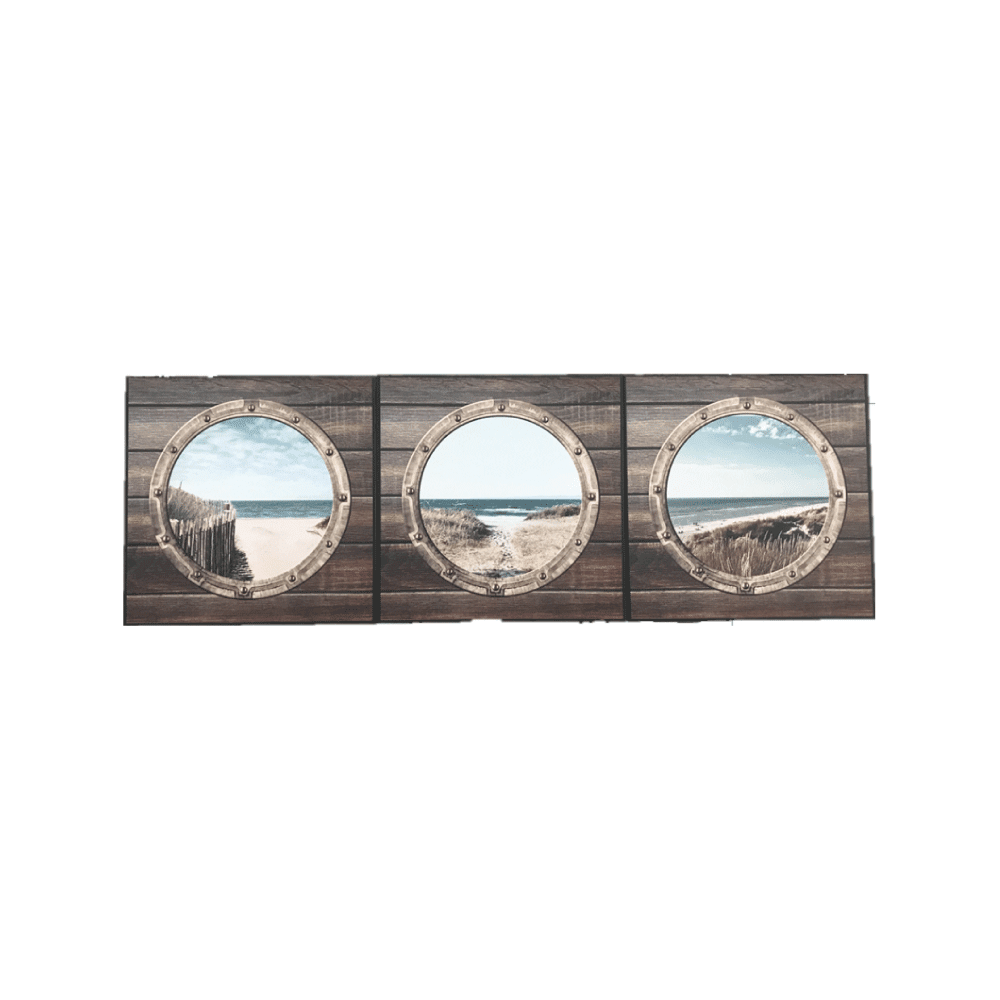 4MURS Triptyque Hublot Marron, bleu