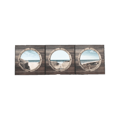 4MURS Triptyque Hublot Marron, bleu