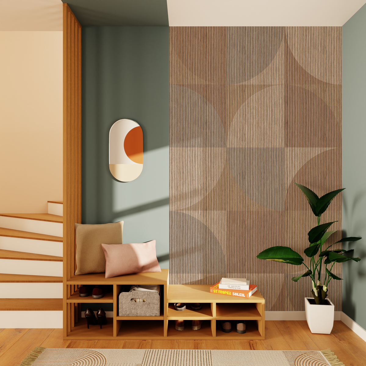 4MURS Papier peint panoramique L Kalima Chêne clair, moyen et grisé Satiné