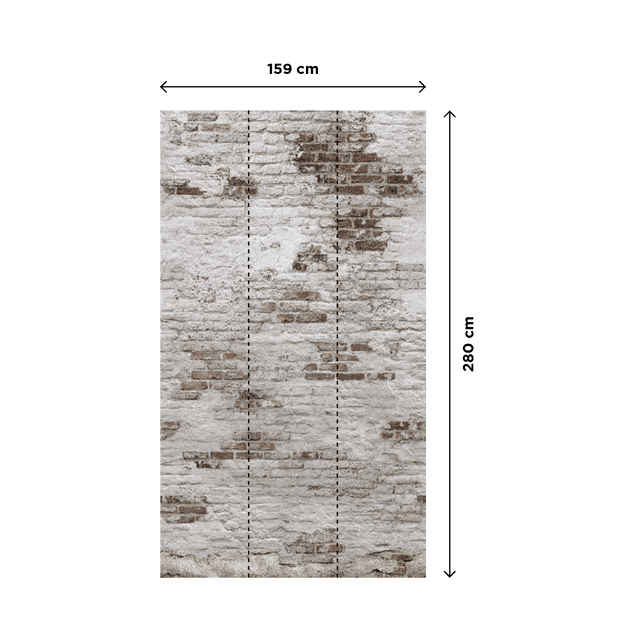 Papier peint panoramique L BRICKS 159 x 280 cm