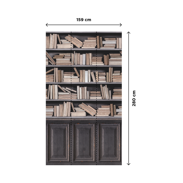 Papier peint panoramique L BOOKSHELF 159 x 280 cm