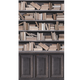Papier peint panoramique L Bookshelf Anthracite Satiné