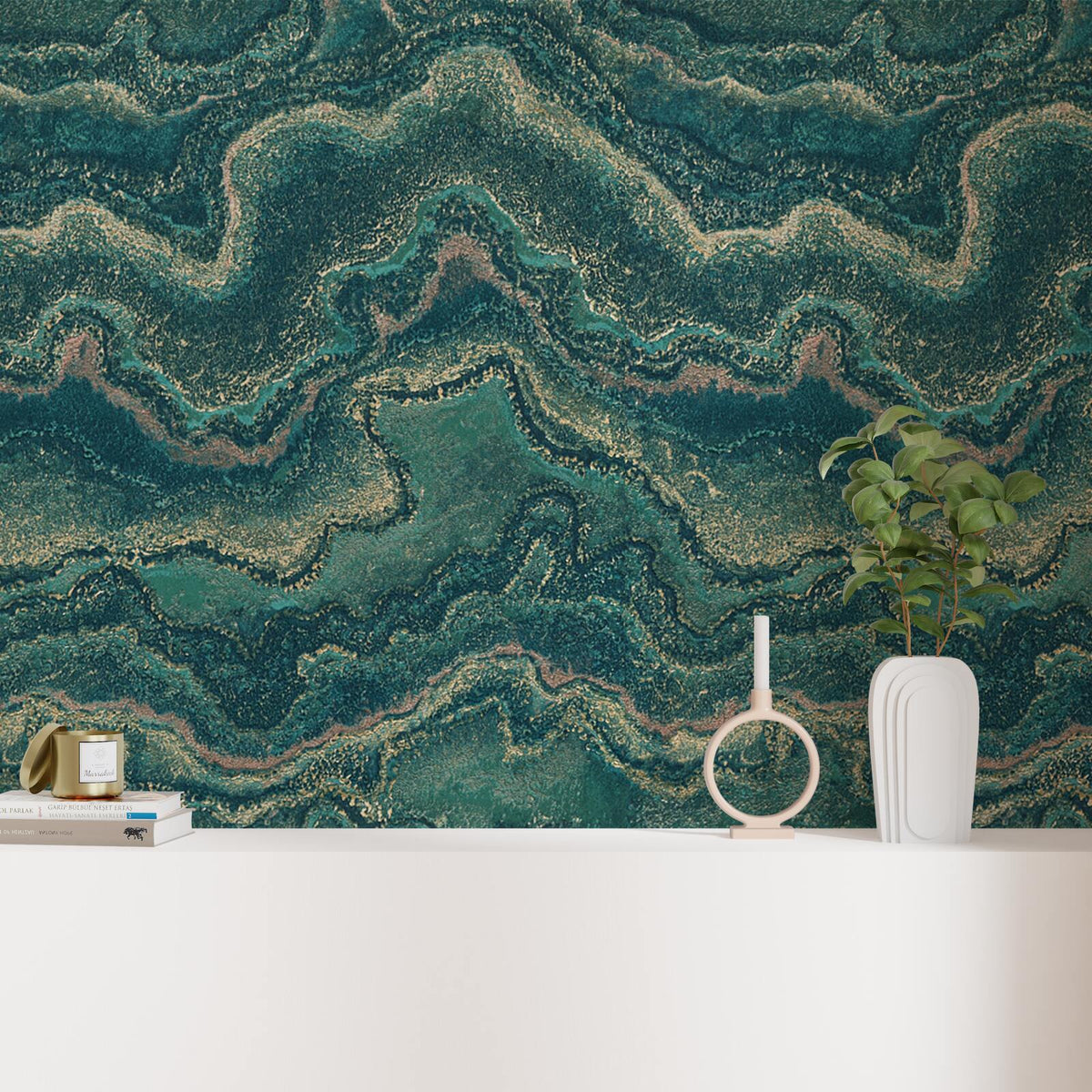 Papier peint intissé Elaura Émeraude