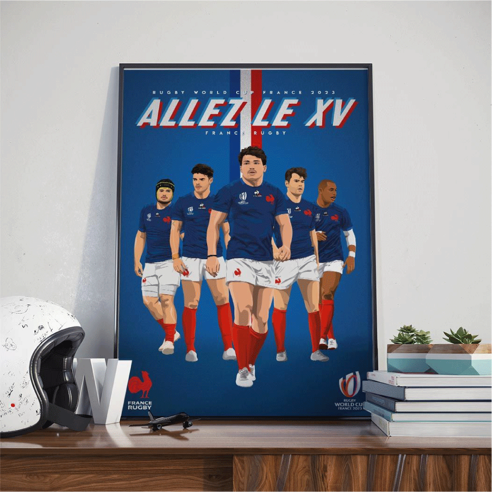 SPORT À L'AFFICHE Affiche Allez le xv Bleu