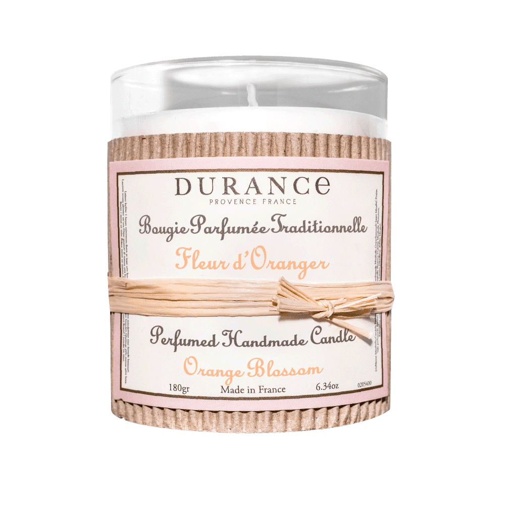 DURANCE Bougie parfumée Traditionnelle Beige Fleur d'oranger 180G