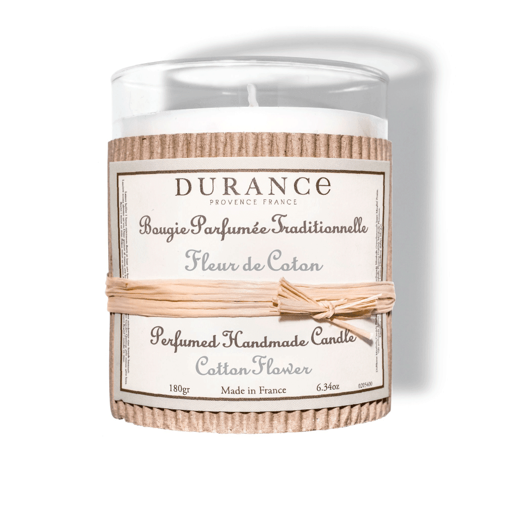 DURANCE Bougie parfumée Traditionnelle Beige Fleur de coton 180G