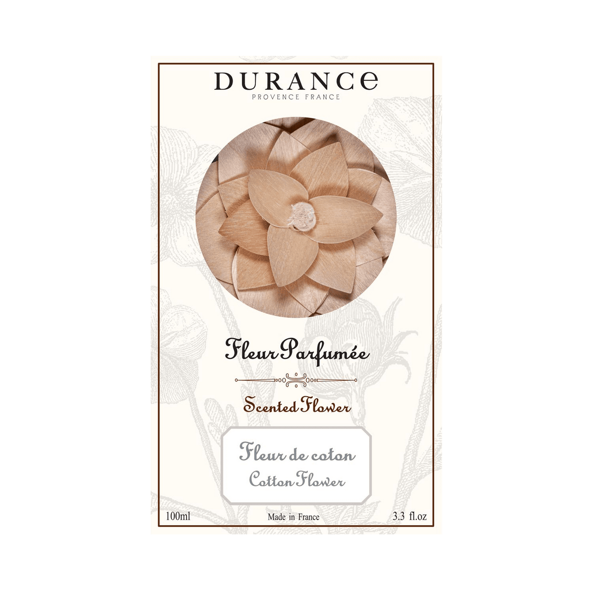 DURANCE Diffuseur Fleur parfumée Beige Fleur de coton 100ML